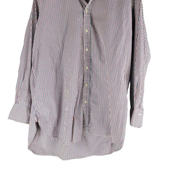 Thomas Pink Dress Shirt Button Up Long Sleeve Red Size 17 1/2 - Picture 3 of 4
